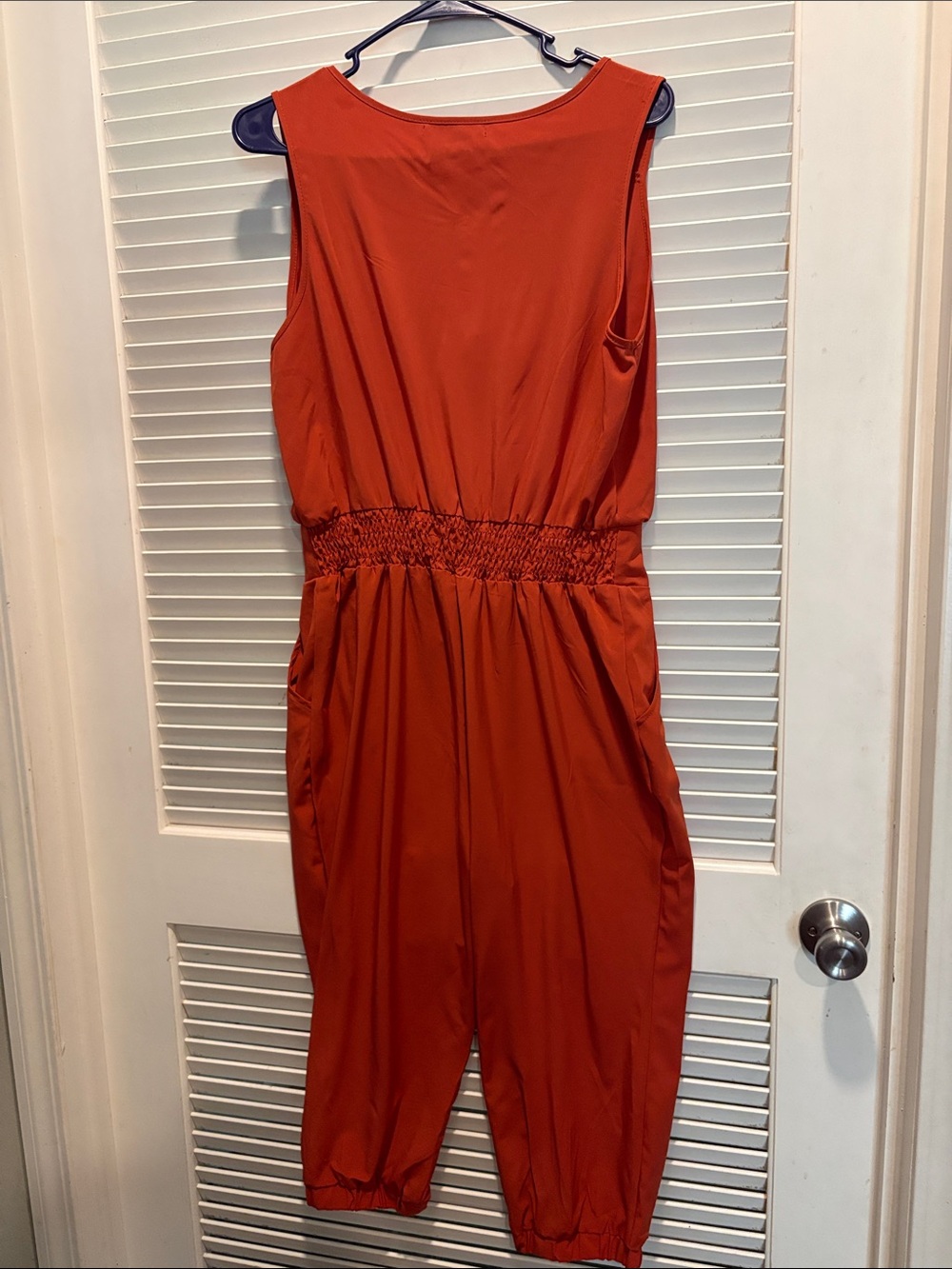 Rust Ruffle Front Jumpsuit - Picture 2 of 2